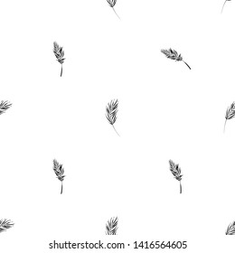 Tropic outline floral seamless pattern with black palm leaf and beautiful palm leaf. Tropical wallpaper collection. Sketch in watercolor style. Hand drawn line on white background