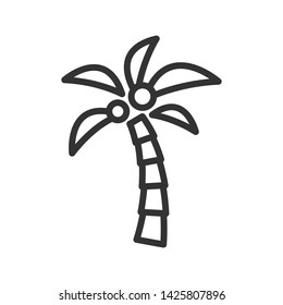 tropic palm tree outline ui web icon. palm tree vector icon for web, mobile and user interface design isolated on white background