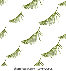 Tropic pattern with palm leaf. Exotic botanical floral illustration. Vector line drawn tropical leaves. Hand drawn contour sketch on white background. Seamless design.