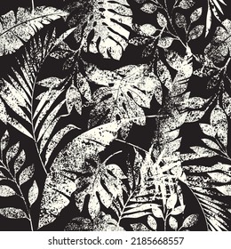 tropic pattern, palm leaves, art