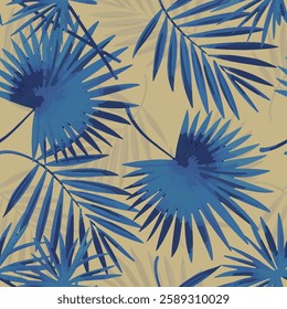 tropic pattern, palm leaves, art