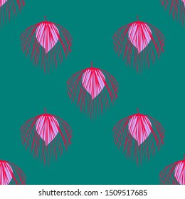 Tropic plant leaf graphic vector background. Summer tropical leaves wallpaper seamless pattern.