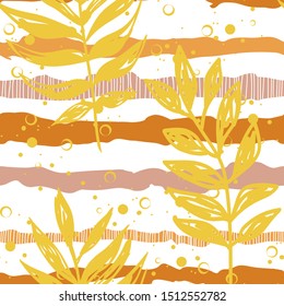 Tropic plant leaf graphic vector background. Summer tropical leaves wallpaper seamless pattern.