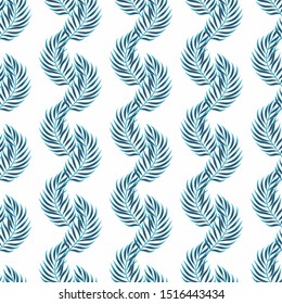Tropic plant leaf graphic vector background. Summer tropical leaves wallpaper seamless pattern.