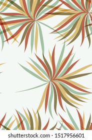 Tropic plant leaf graphic vector background. Summer tropical leaves wallpaper seamless pattern.