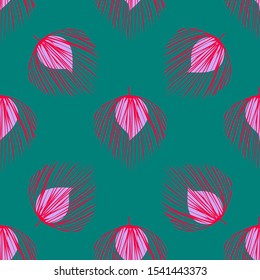 Tropic plant leaf graphic vector background. Summer tropical leaves wallpaper seamless pattern.