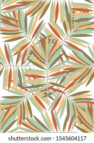 Tropic plant leaf graphic vector background. Summer tropical leaves wallpaper seamless pattern.