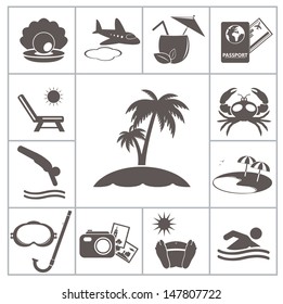 Tropic resort icons. For you design