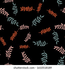 Tropic seamless pattern with color leaves. Vector illustration