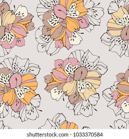 Tropic seamless pattern with lily