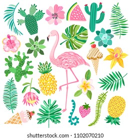 Tropic summer vector set