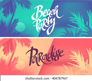 Tropic vacation background design. Beach party. Paradise.