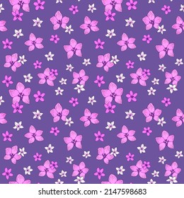 Tropic vector seamless pattern with  orchid and plumeria. Summer decoration print for wrapping, wallpaper, fabric. Seamless vector texture.