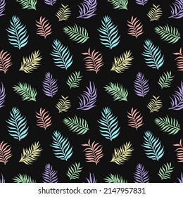 Rastreo fluido del vector tropical con hojas tropicales. Motivos botánicos tropicales. Ilustración vectorial. La decoración de verano se imprime para envolver, papel pintado y tela. 