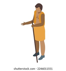 Tropical aborigin icon isometric vector. Ethnic male. Indian local