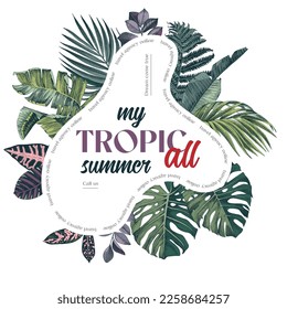 Tropical abstract background for travel agency