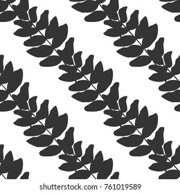Tropical abstract   leaves pattern. Branches and leaves of tropical plants. Vector illustration.