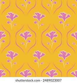 Tropical abstract leaves seamless pattern with dotted flat style.