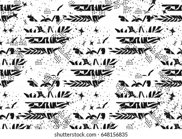 Tropical abstract palm leaves pattern. Branches and leaves of tropical plants. Vector illustration.