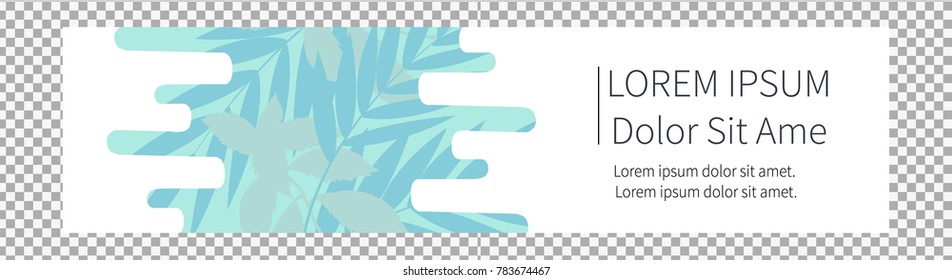 Tropical abstract palm leaves pattern on transparent background. Branches and leaves of tropical plants. Vector illustration.
