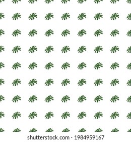 Tropisches abstraktes, nahtloses Muster mit grünen Palmformen. Einziger Hintergrund. Entworfen für Stoffdesign, Stoffdruck, Umhüllung, Abdeckung. Vektorgrafik.