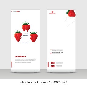 Tropical Abstract Shapes Modern Exhibition Advertising Trend Business Roll Up Banner Stand Poster Brochure flat design template creative concept. white background Roll Up EPS. Presentation