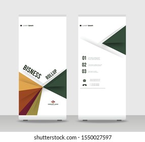 Tropical Abstract Shapes Modern Exhibition Advertising Trend Business Roll Up Banner Stand Poster Brochure flat design template creative concept. white background Roll Up EPS. Presentation