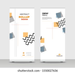 Tropical Abstract Shapes Modern Exhibition Advertising Trend Business Roll Up Banner Stand Poster Brochure flat design template creative concept. white background Roll Up EPS. Presentation