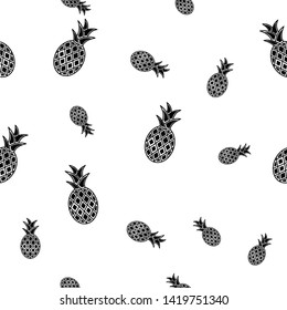 Tropical ananas pineapple fruit seamless pattern