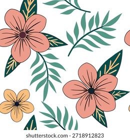 Tropical Anemone seamless pattern with vibrant colors and exotic elements on white concept as Vibrant tropical Anemone flowers with exotic elements forming lively seamless pattern perfect for summer textiles in Photo Stock Concept and empty space on the left side,no text --ar 7:2 --tile