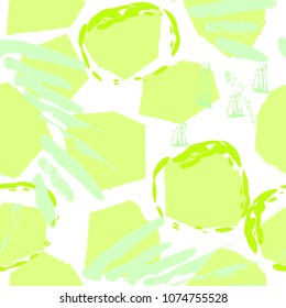 Tropical, animal motif. Seamless pattern crackle textures. Modern summer leaf on abstract shape brush. Contrast vector background. Watercolor blobs and daubs, ink and stains.
