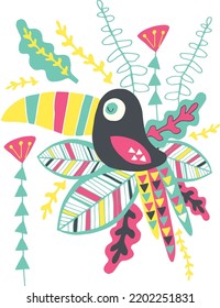 tropical animal parrot wildlife vector