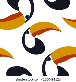 Tropical animals in abstract style on colorful background. Abstract background. Color cartoon vector. Watercolor abstract. Vintage vector illustration. Botanical print. Sloth, chameleon, toucan