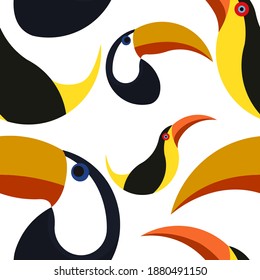 Tropical animals in abstract style on colorful background. Abstract background. Color cartoon vector. Watercolor abstract. Vintage vector illustration. Botanical print. Sloth, chameleon, toucan