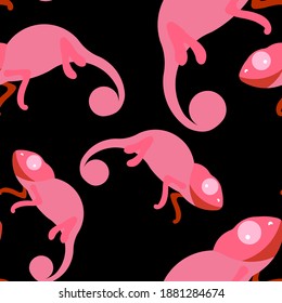 Tropical animals in abstract style on colorful background. Abstract background. Color cartoon vector. Watercolor abstract. Vintage vector illustration. Botanical print. Sloth, chameleon, toucan
