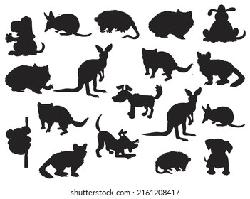 tropical animals Silhouettes premium vector template