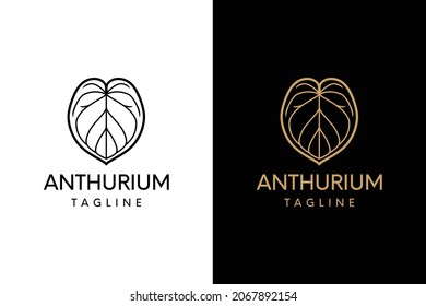 TROPICAL ANTHURIUM LEAF MODERN LOGO
