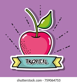 tropical apple patches fruit design