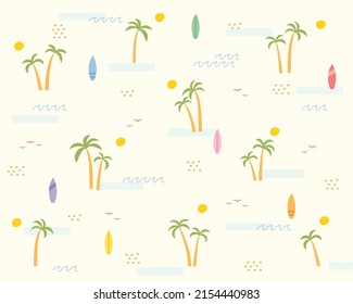 Tropical area palm tree design pattern. Simple pattern design template.