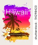 Tropical background. Aloha Hawaii.