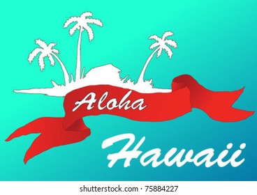 Tropical Background Aloha Hawaii Vector Palms Stock Vector (Royalty ...