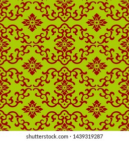 Tropical background with Batik Pattern, that is applied to all fabrics, print paper wall, with rustic, vintage, and classic styles, this motif is very beautiful trendy.