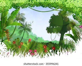 Tropical background beautiful with palm tree.vector