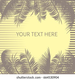 Tropical background. border palm leaves.