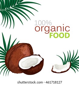 tropical background with coconut