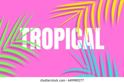 Tropical background with colorful exotic leaves for sale, promotion, discount, web