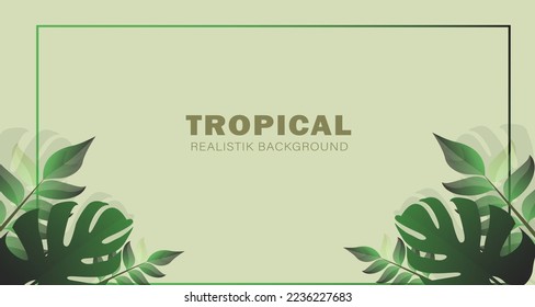 Tropical background, with an elegant leaf design