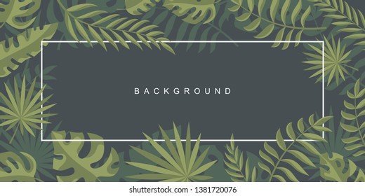 Tropical background with exotic jungle leaves.