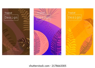 Tropical background with flora and leaf for vacation and holiday template .Vector illustration