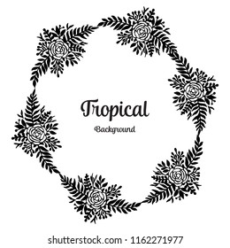 Tropical background with floral style vector illustration